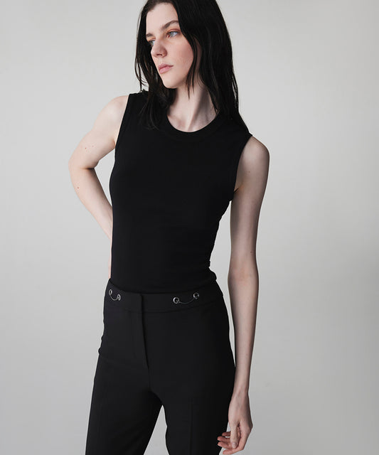 Skinny Trousers with Metal Accents 