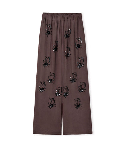 Embellished Viscose Trousers