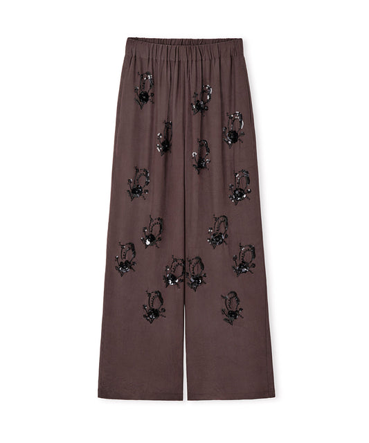 Embellished Viscose Trousers