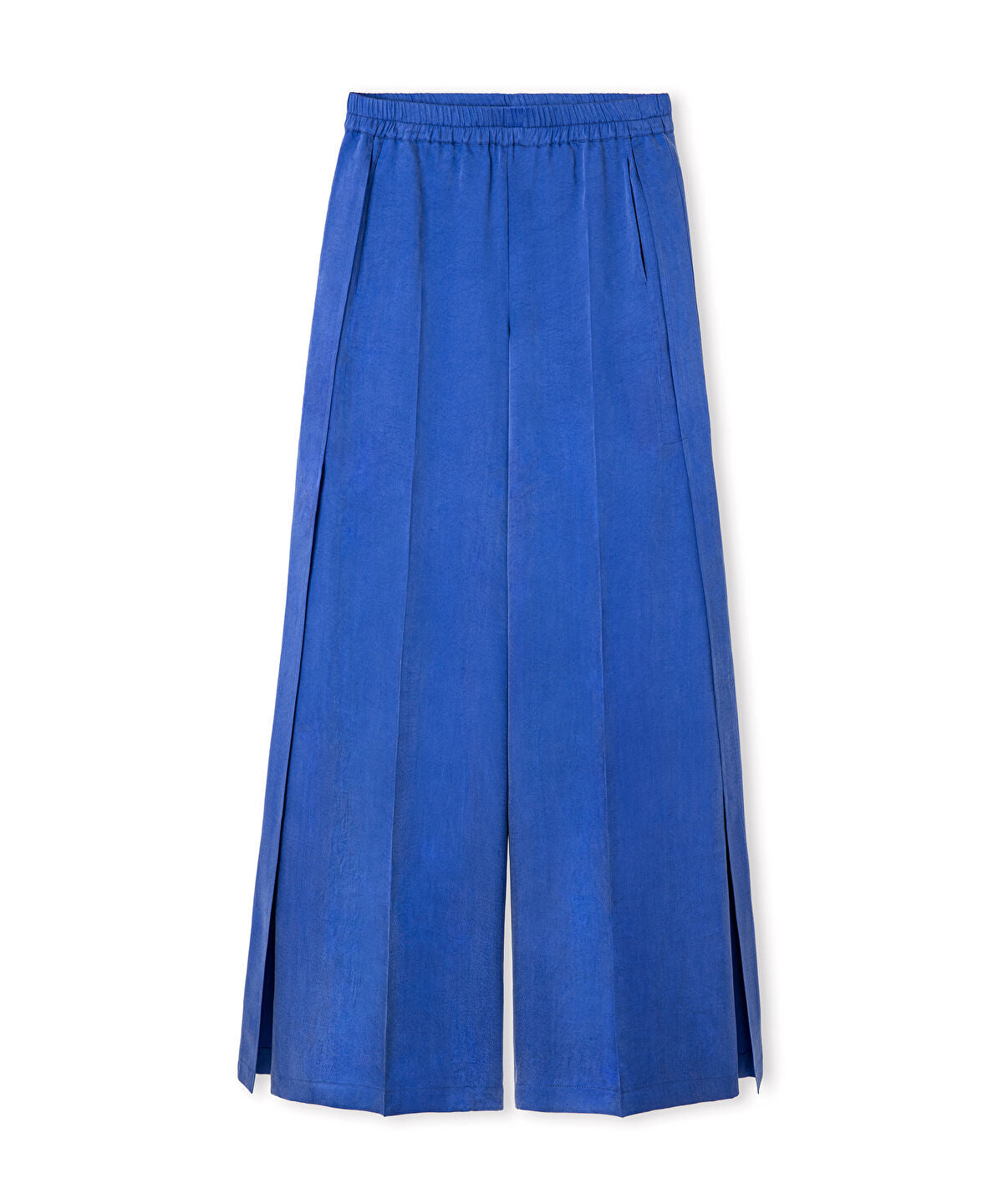 Zoomed Side-Slit Wide-Leg Trousers