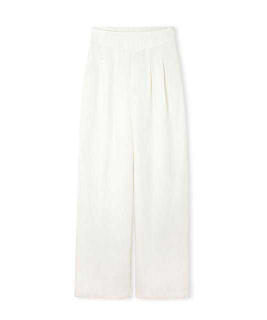 Double-Pleated  Wide-Leg Trousers