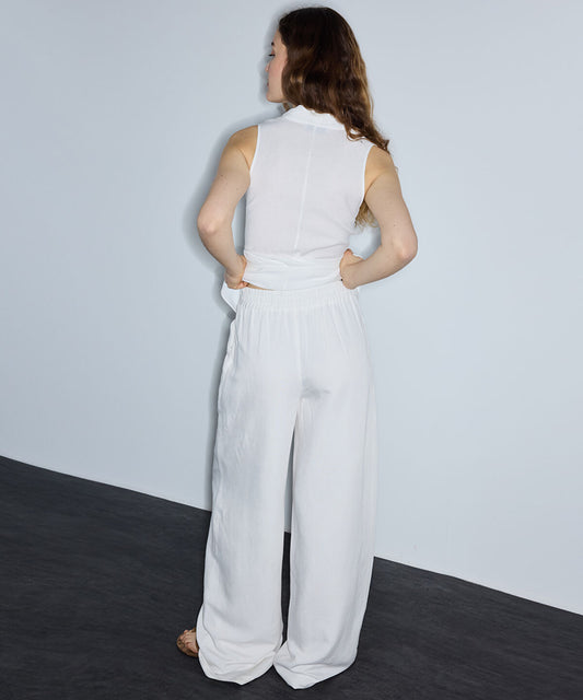 Double-Pleated  Wide-Leg Trousers