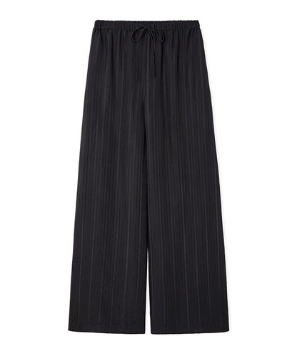 Self-Stripe Wide-Leg Trousers