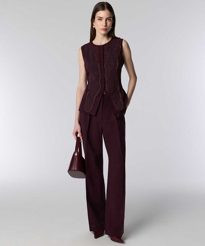Pressed Crease Wide-Leg Trousers