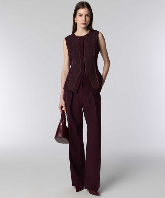 Pressed Crease Wide-Leg Trousers