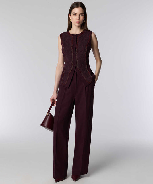 Pressed Crease Wide-Leg Trousers