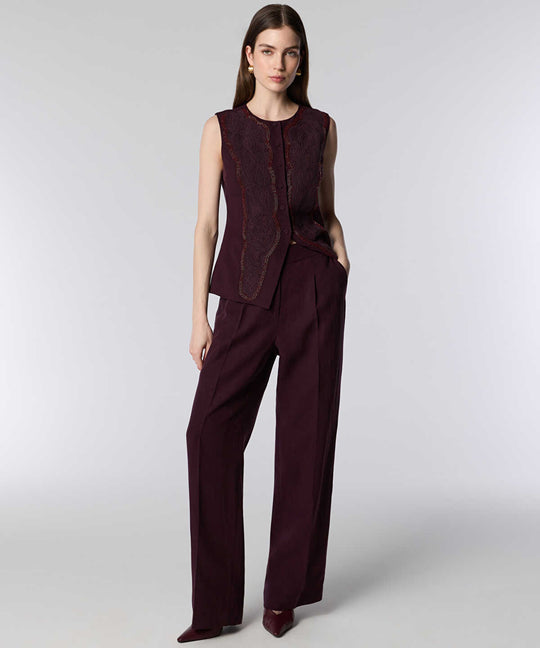 Pressed Crease Wide-Leg Trousers