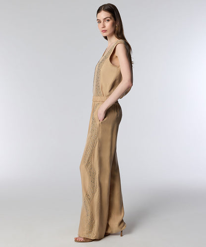 Rhinestone Wide-Leg Trousers