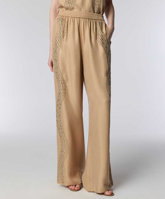 Rhinestone Wide-Leg Trousers