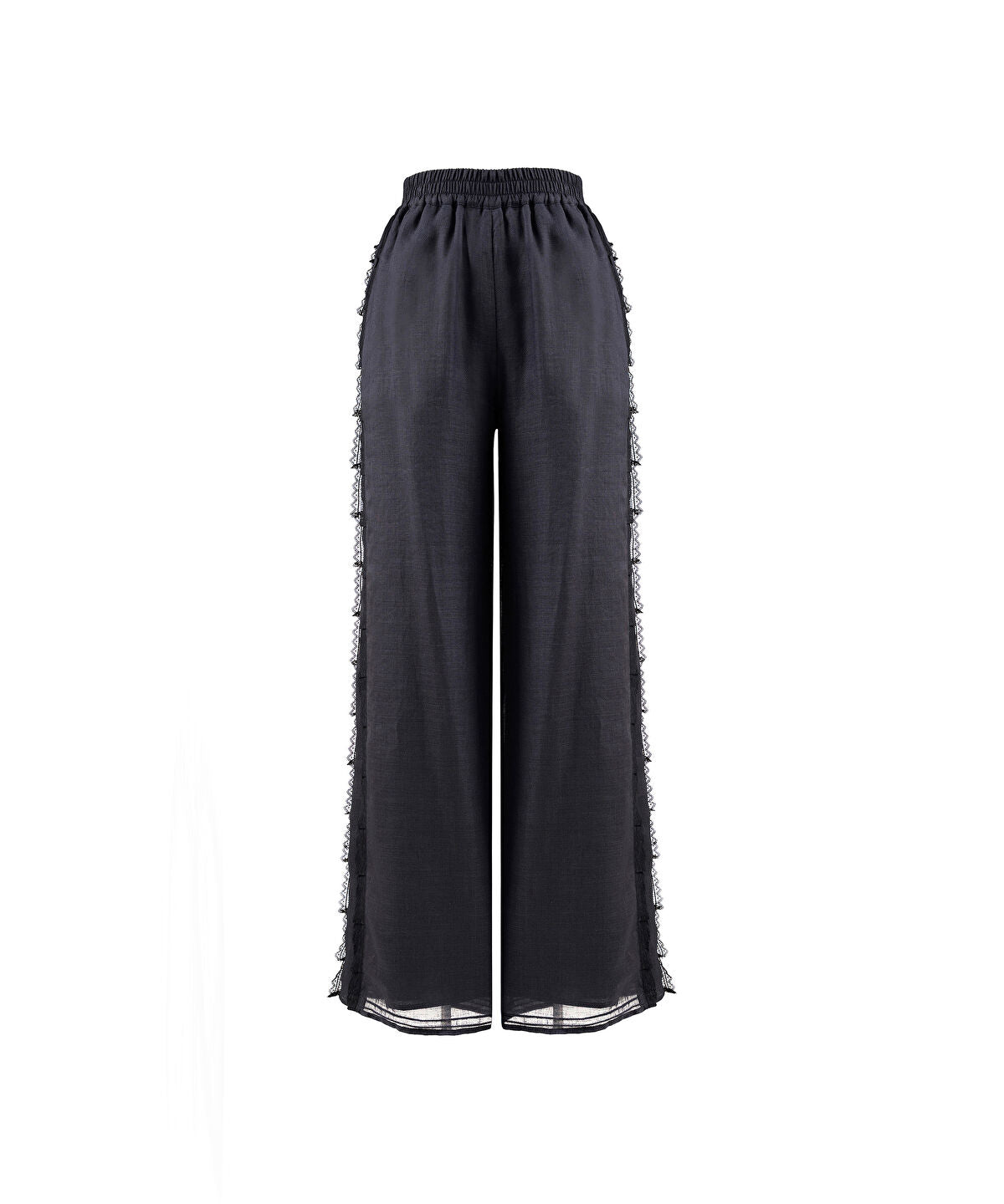 Zoomed Lace-Trim Wide-Leg Trousers