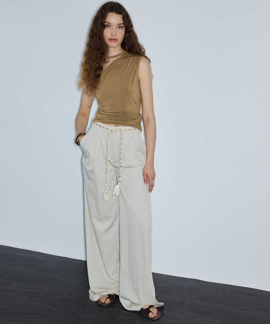 Embellished Belt Trousers