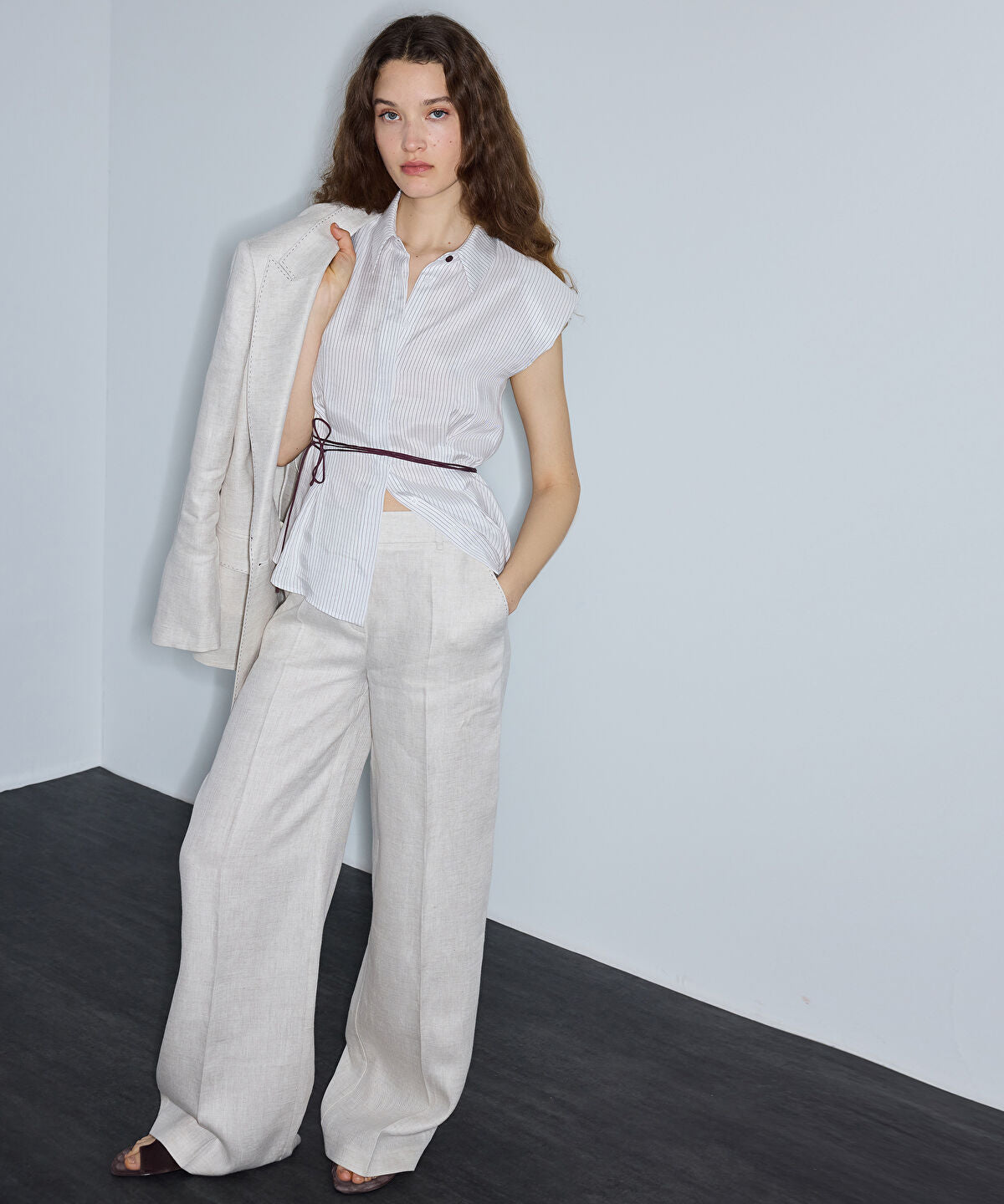 Belted Linen Trousers