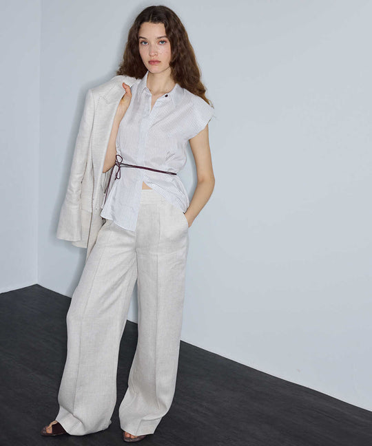Belted Linen Trousers
