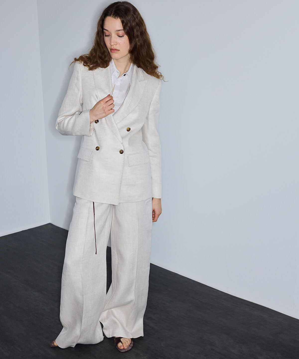 Belted Linen Trousers
