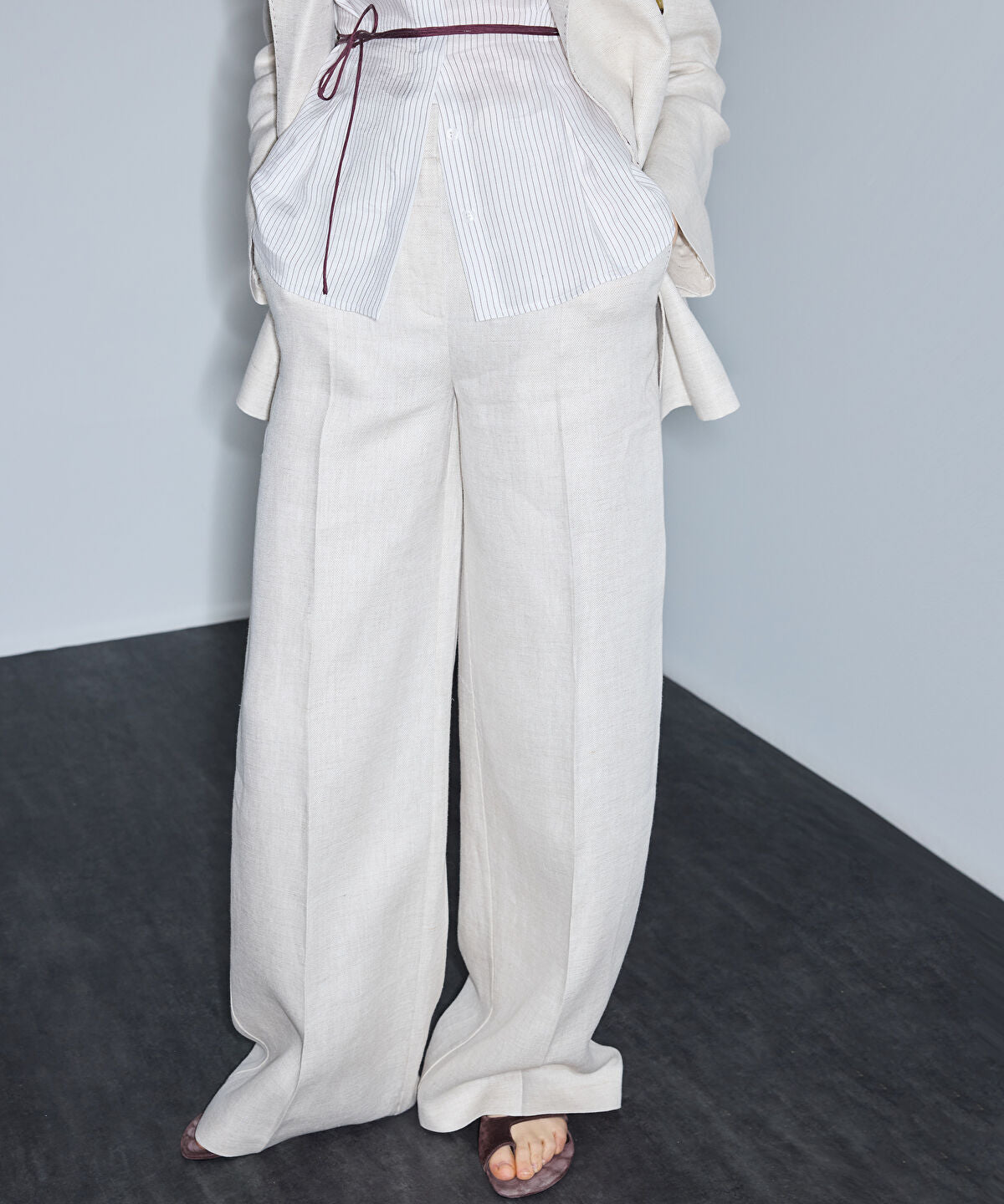 Belted Linen Trousers