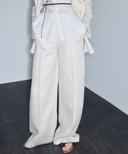 Belted Linen Trousers