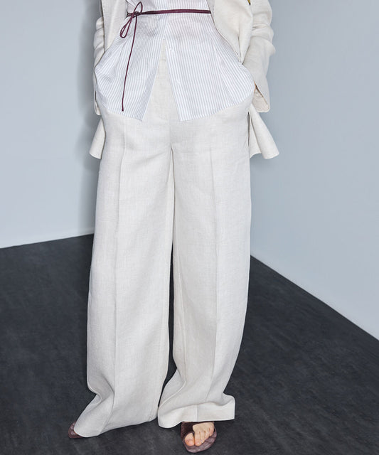 Belted Linen Trousers