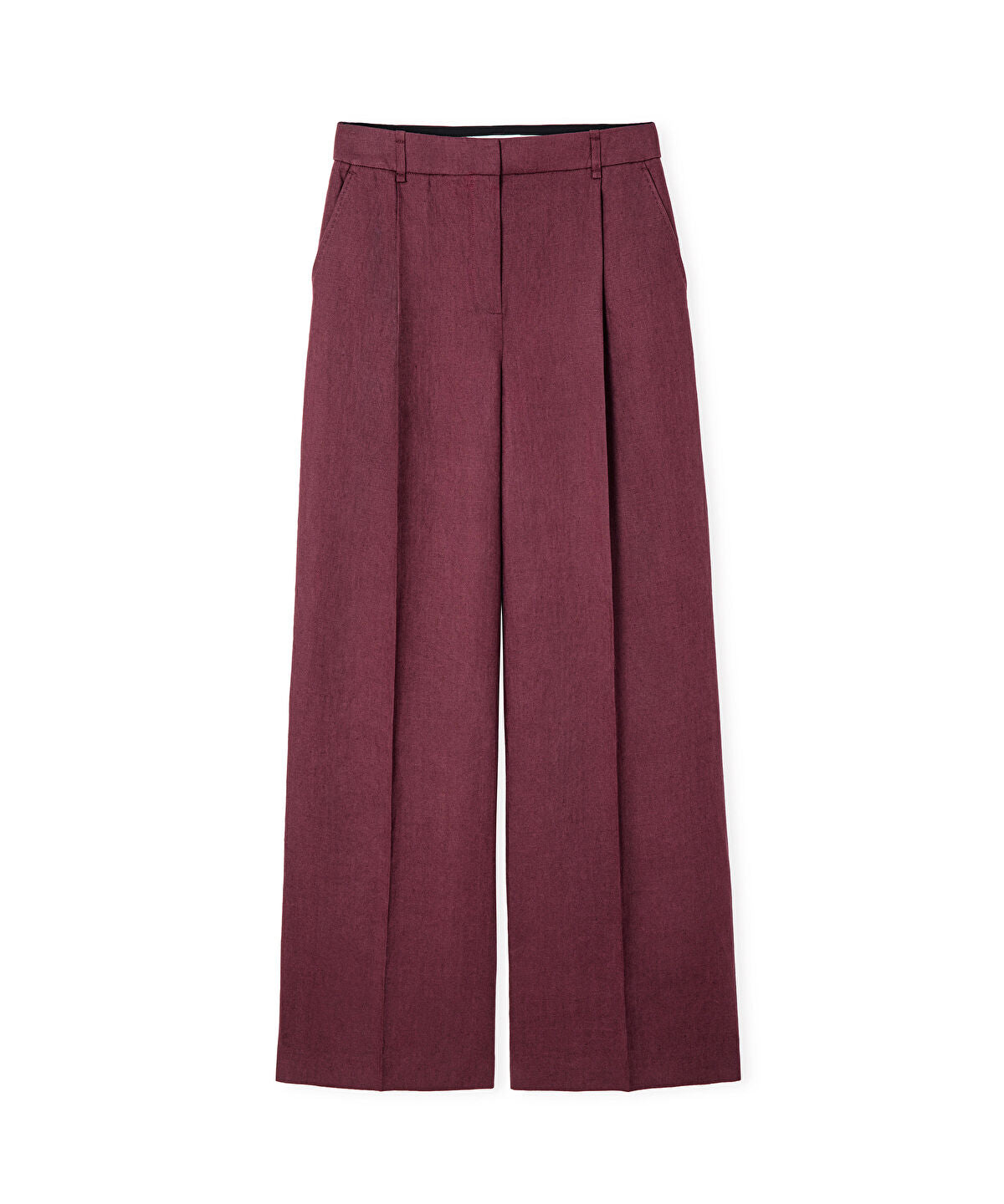 Zoomed Belted Wide-Leg Linen Trousers