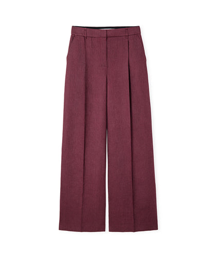 Belted Wide-Leg Linen Trousers