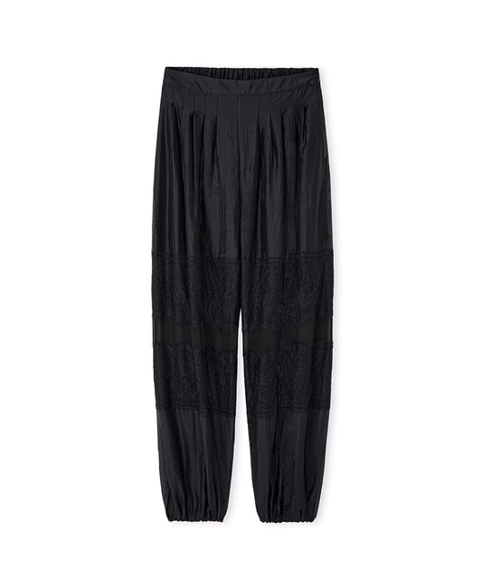 Lace-Trimmed Balloon Trousers
