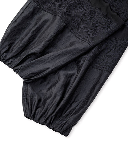 Lace-Trimmed Balloon Trousers