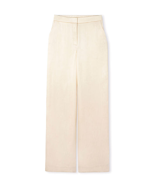 Satin-Effect Wide-Leg Trousers