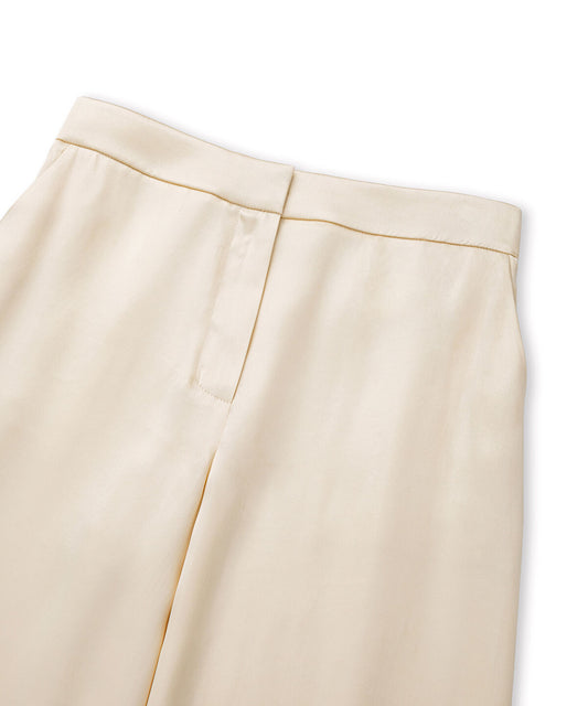 Satin-Effect Wide-Leg Trousers