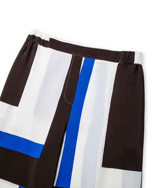 Color-Block Wide-Leg Trousers
