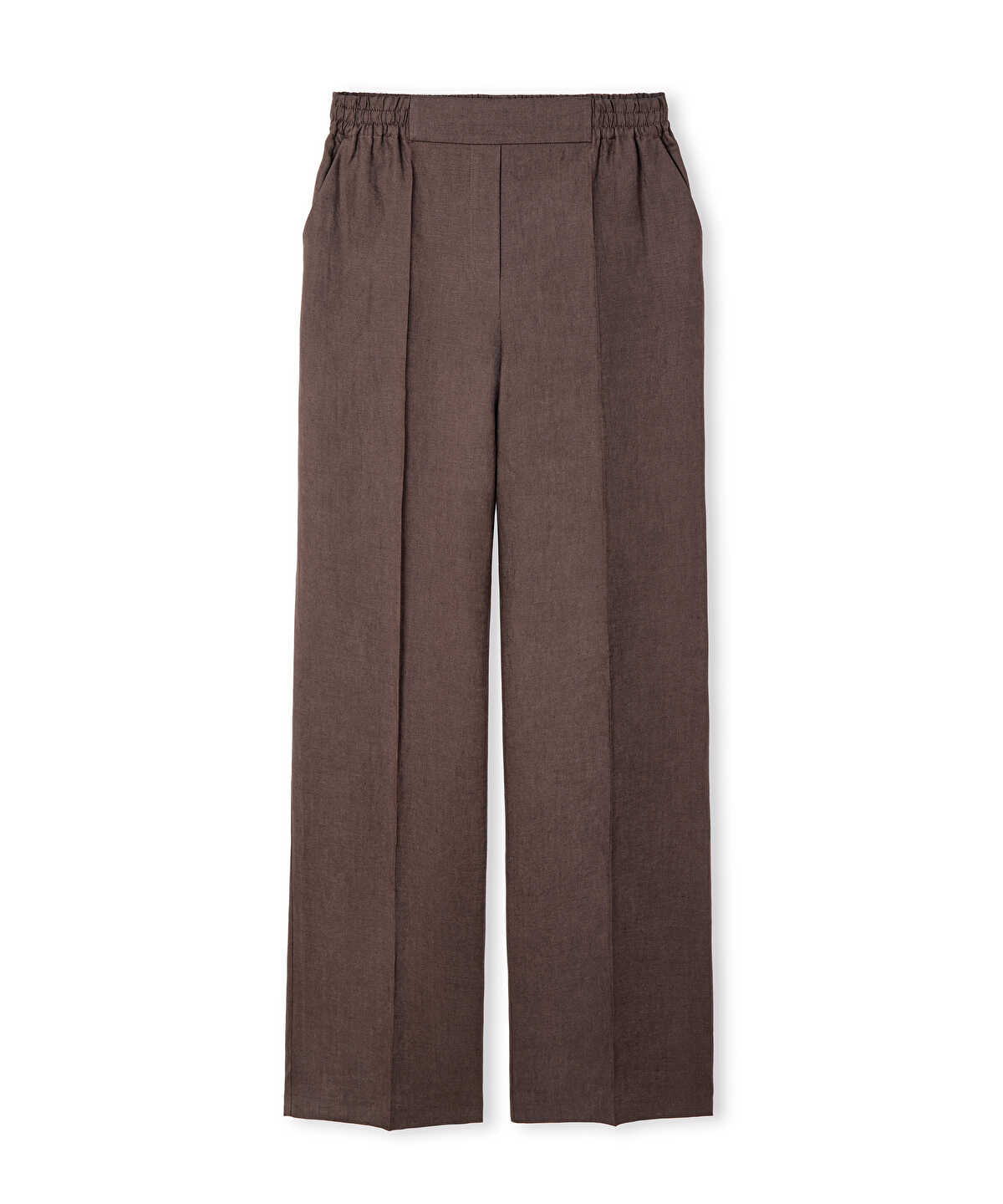 Belted Linen Wide-Leg Trousers