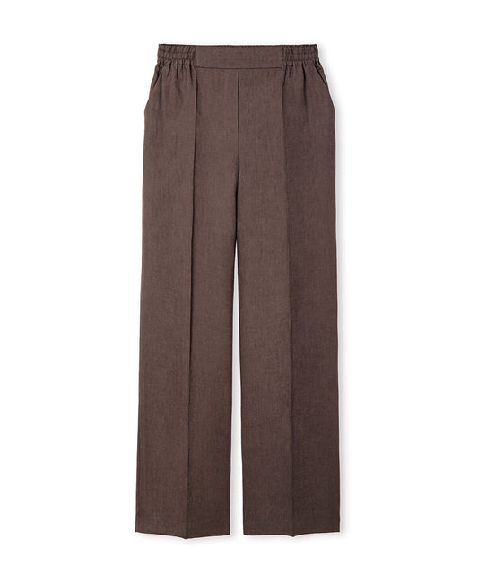 Belted Linen Wide-Leg Trousers