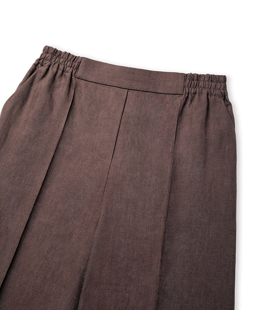 Belted Linen Wide-Leg Trousers