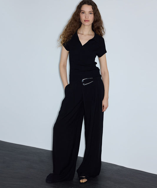 Wide-Leg Trousers with Belt