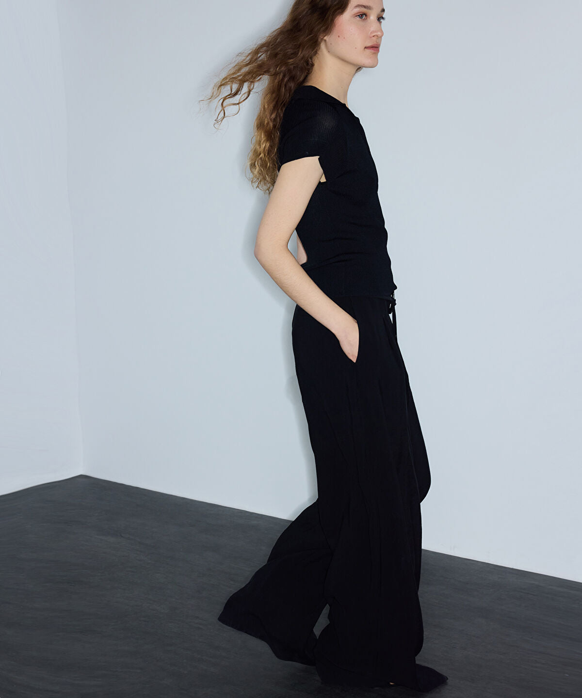 Wide-Leg Trousers with Belt