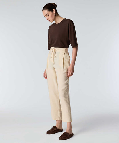 Tie-Waist Carrot Fit Trousers