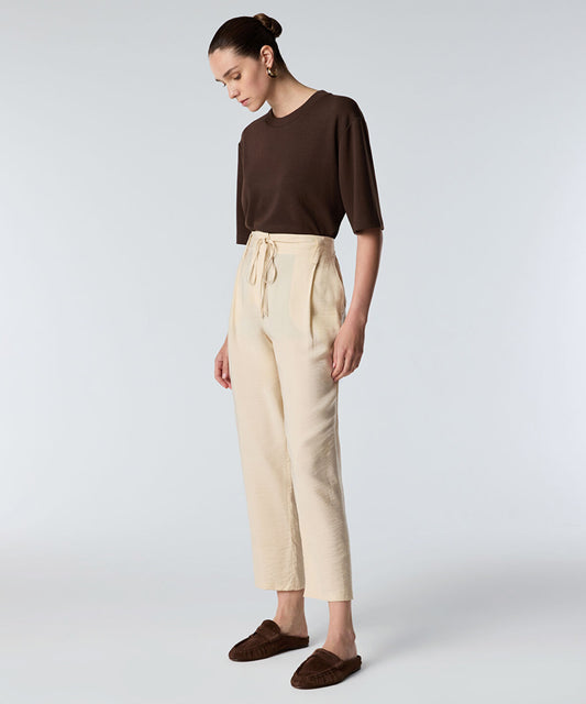 Tie-Waist Carrot Fit Trousers