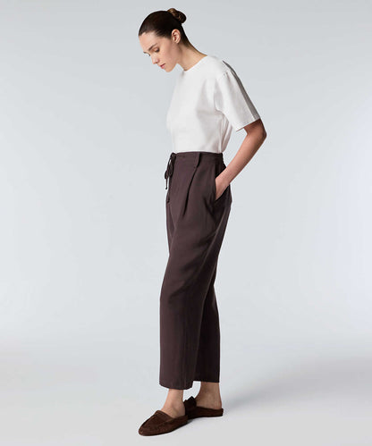 Tie-Waist Carrot Fit Trousers