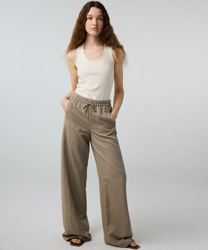 Tie-Waist Wide-Leg Trousers