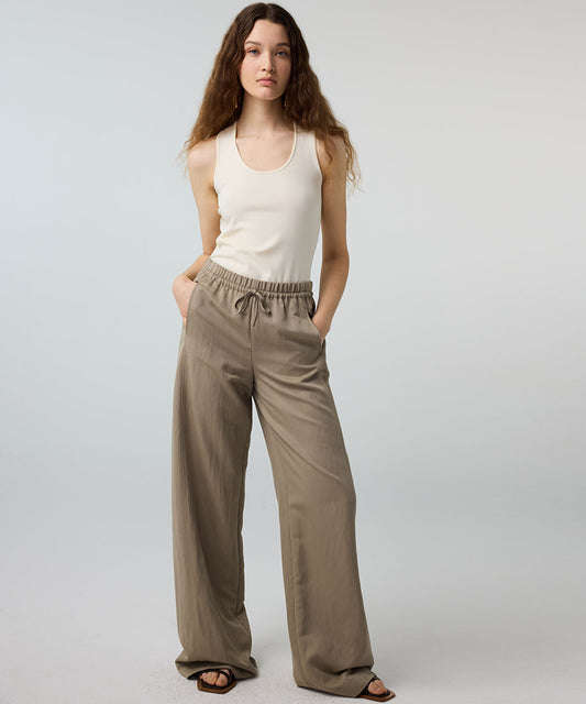 Tie-Waist Wide-Leg Trousers