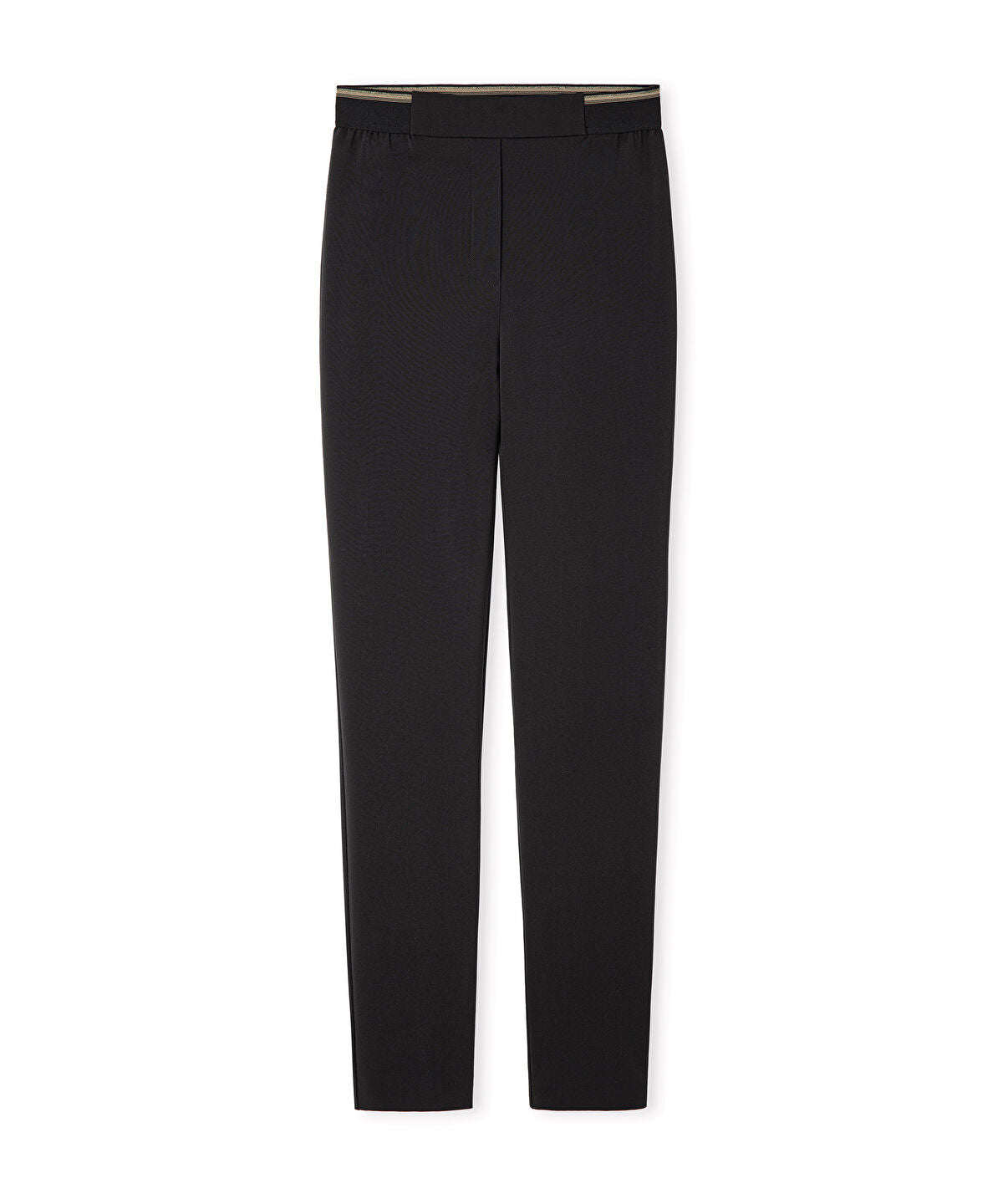 Lurex-Waisted Skinny Trousers