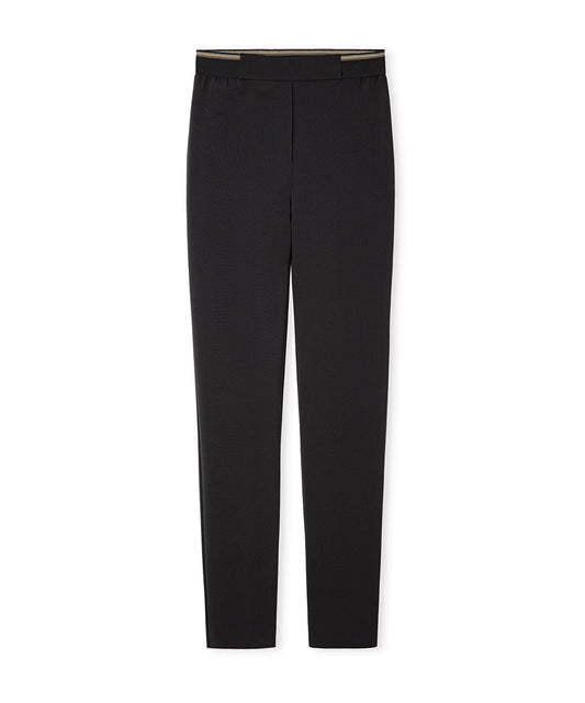 Lurex-Waisted Skinny Trousers