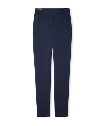Lurex-Waisted Skinny Trousers