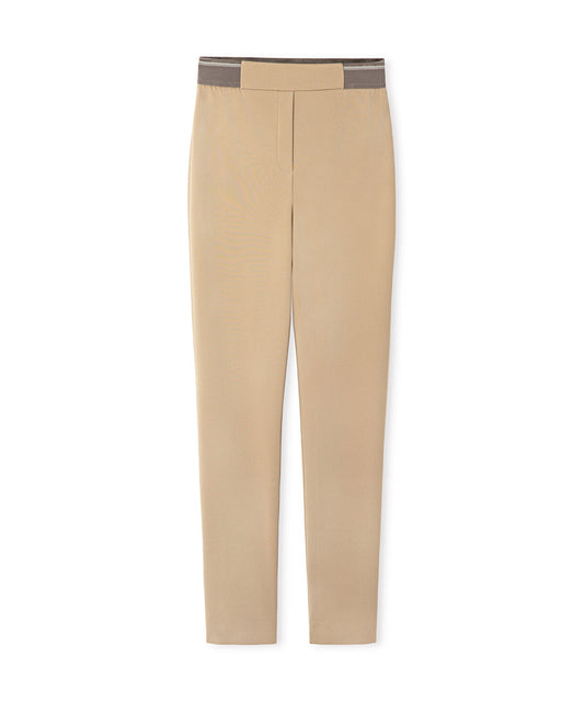 Lurex-Waisted Skinny Trousers