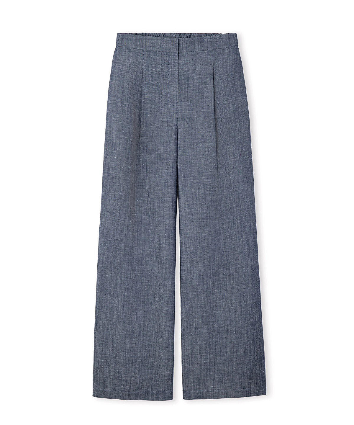 Zoomed Denim-Effect Wide-Leg Trousers