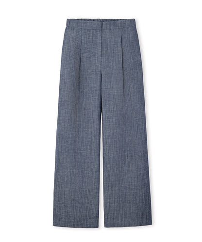 Denim-Effect Wide-Leg Trousers
