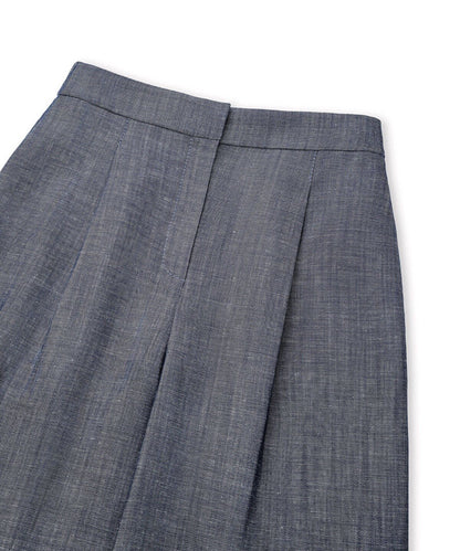 Denim-Effect Wide-Leg Trousers