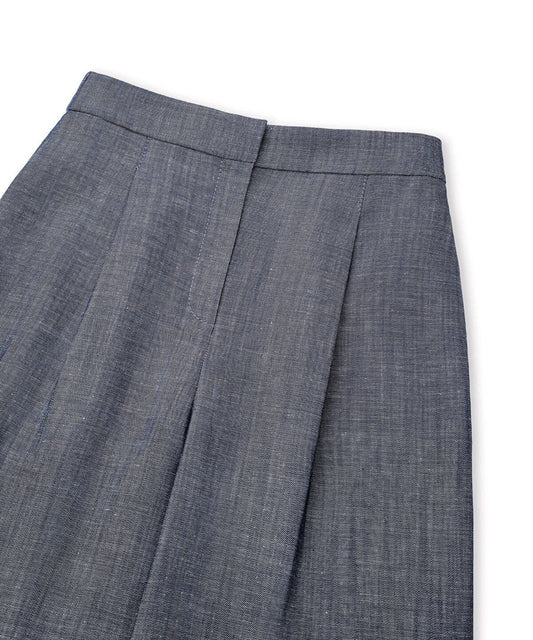 Denim-Effect Wide-Leg Trousers