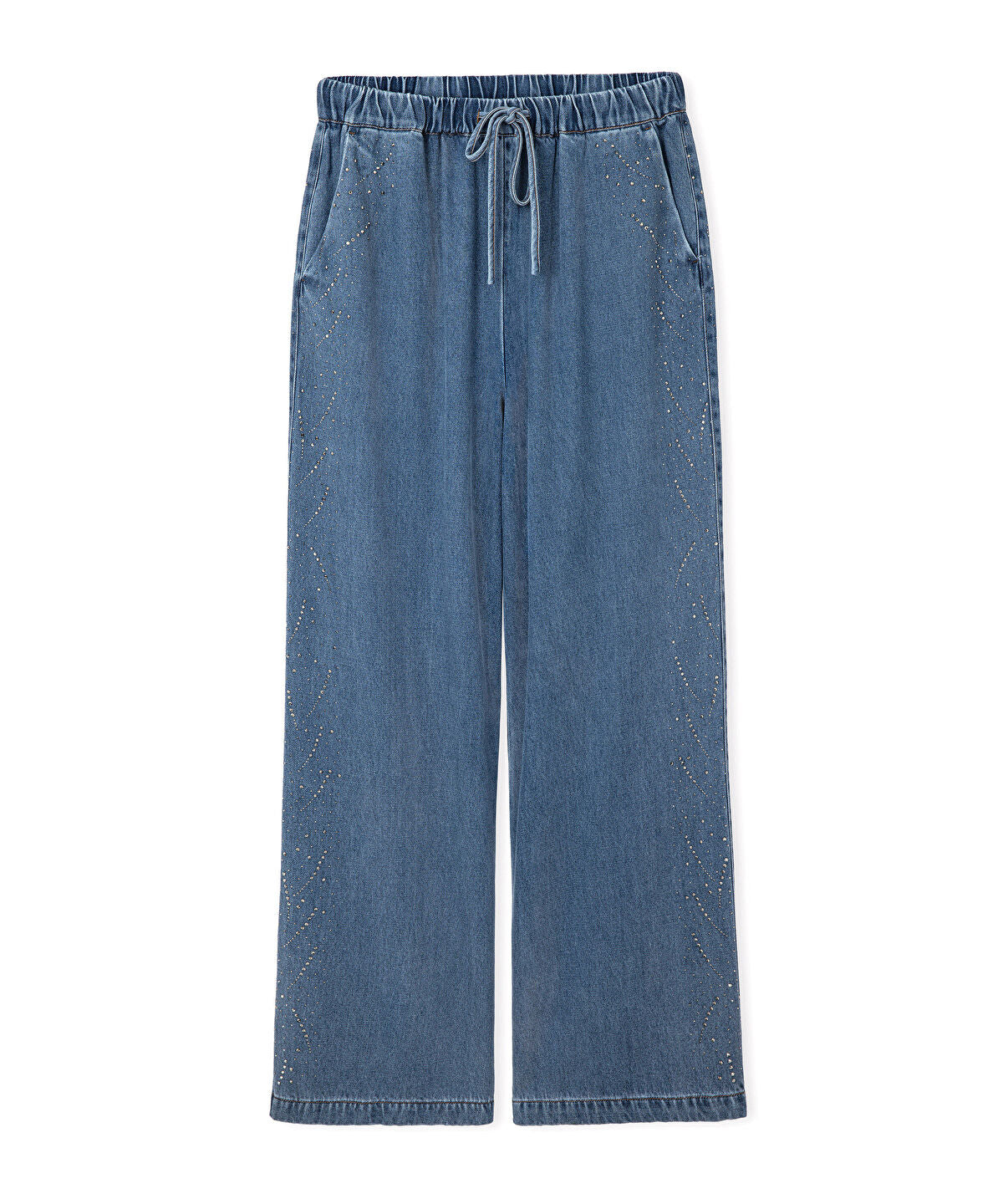 Zoomed Embellished Elastic Waist Trousers