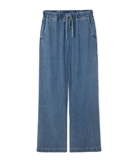 Embellished Elastic Waist Trousers