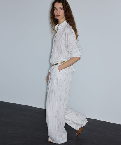 Embellished Wide-Leg Trousers