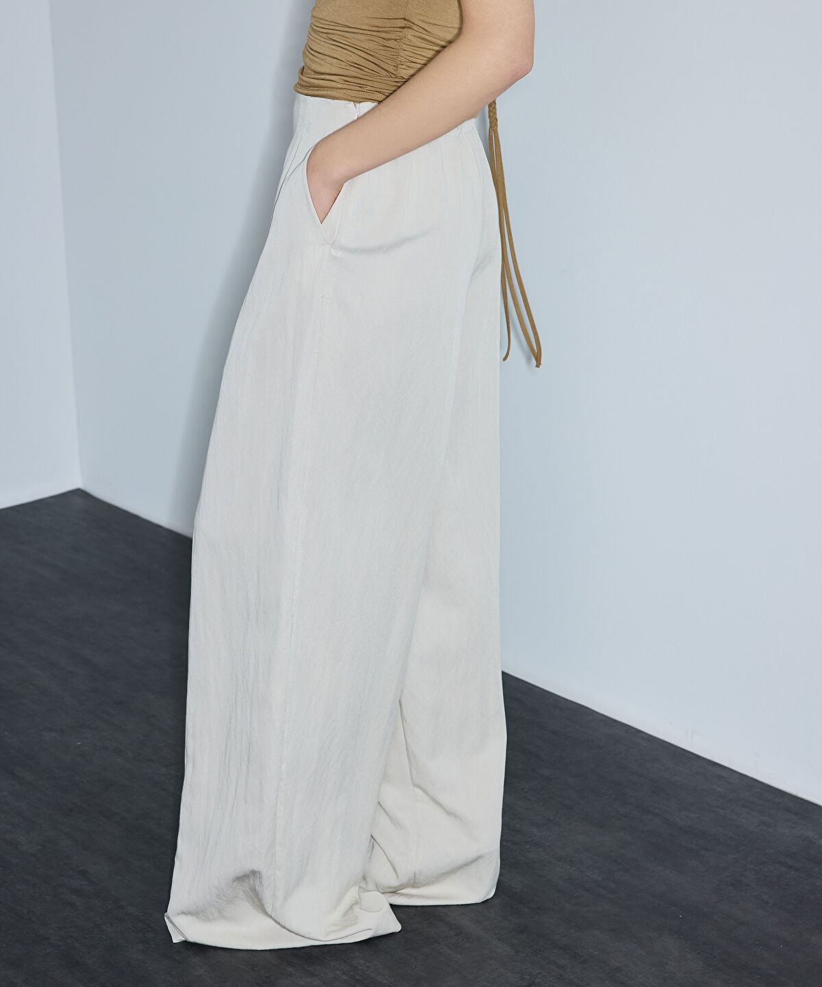 Zoomed Pleated Wide-Leg Trousers